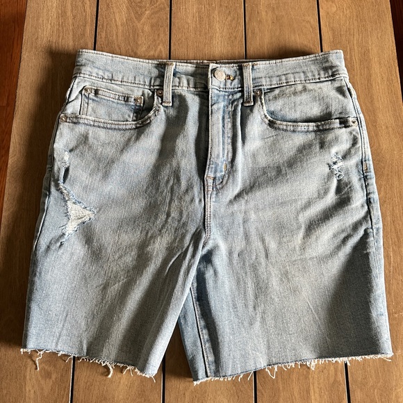 New J. Crew Factory 6” Denim  Raw Hem Jean Shorts 27 NWT - Picture 3 of 5